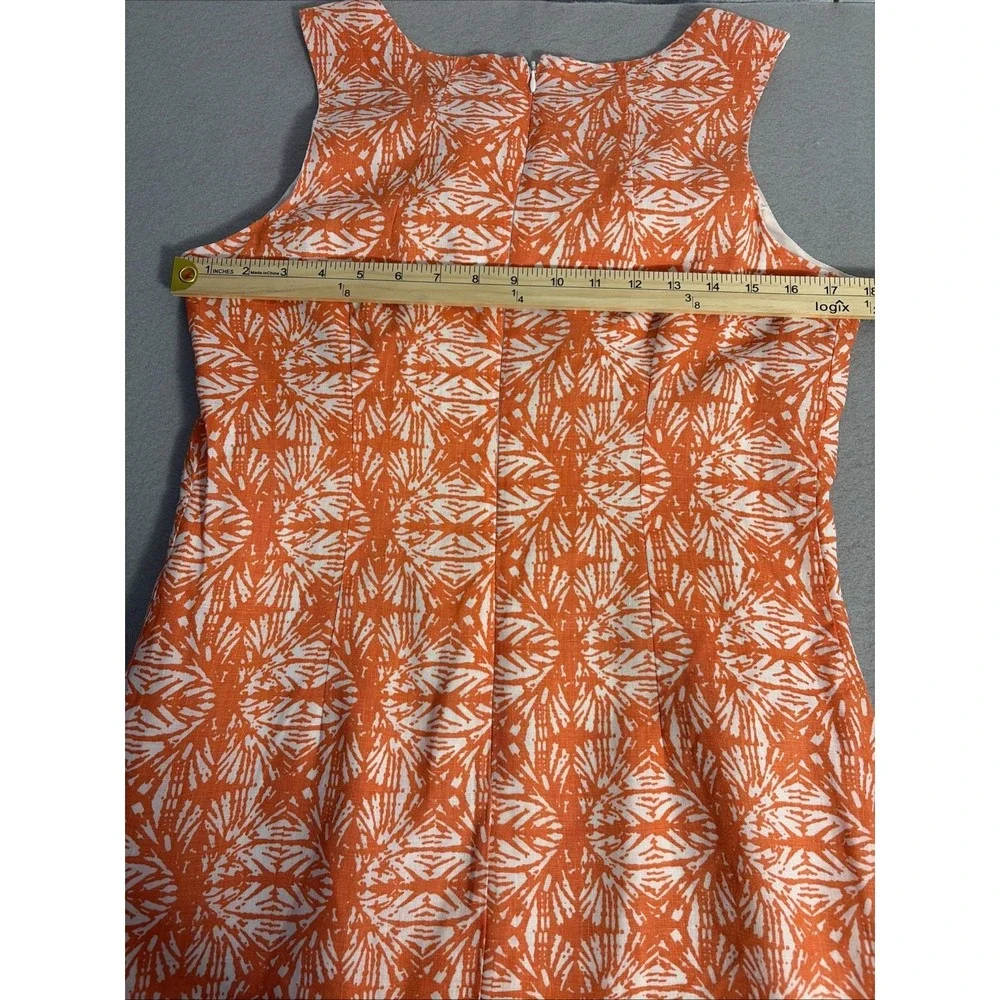Tropical Print  sleeveless linen cotton dress Women's Size 8 Coastal Resort